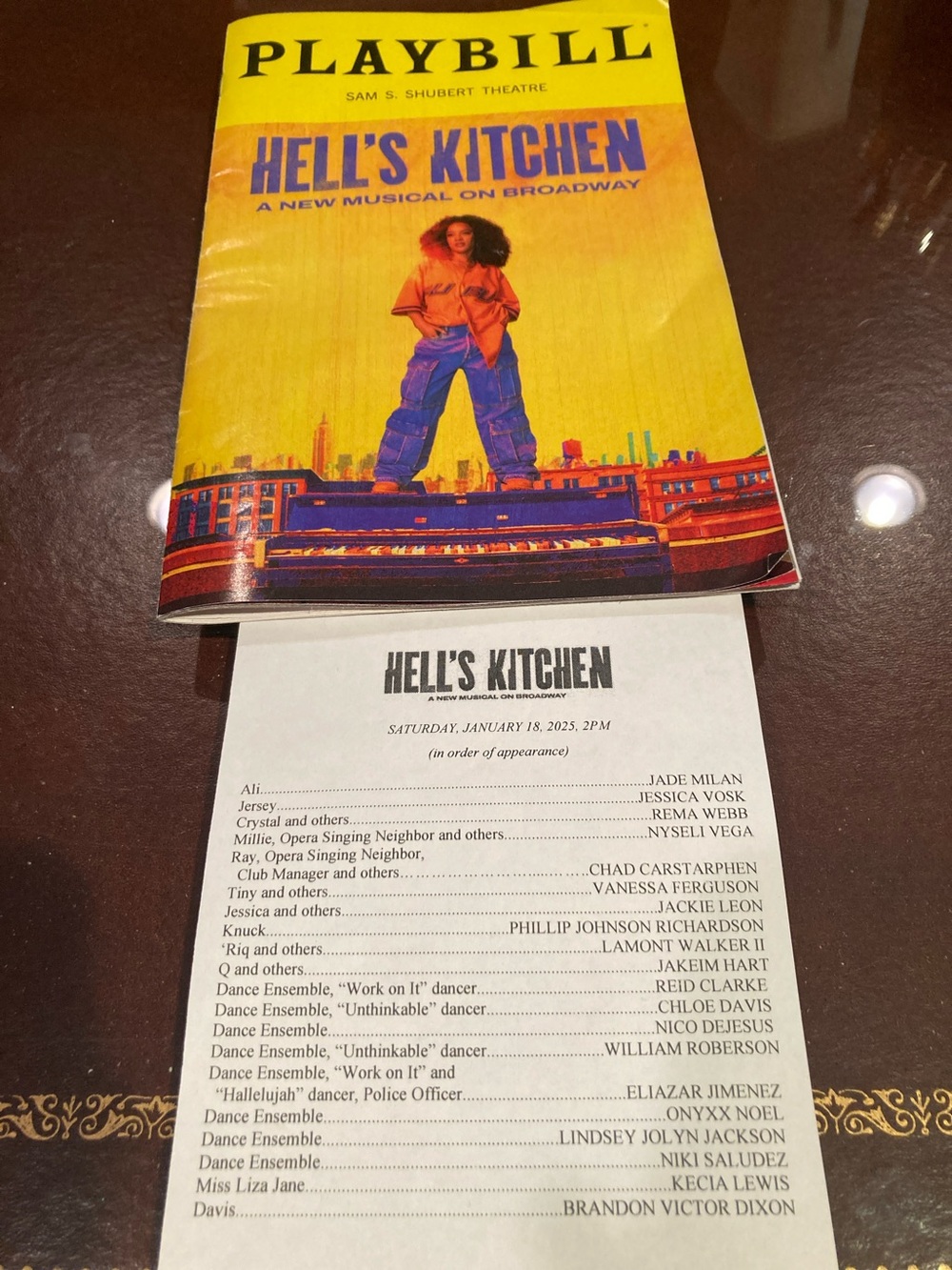 : Hell's Kitchen Broadway Program - playbill